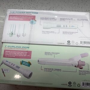 1" White and Pink Curling Iron Styling Attachment - Unbranded